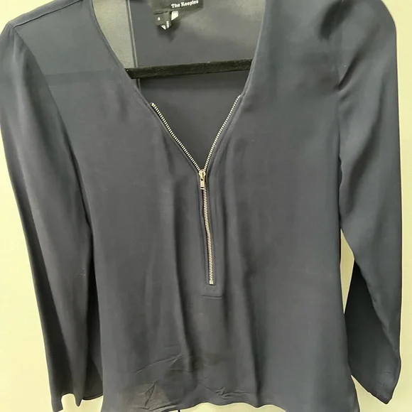 Navy blue zipped blouse kooples size small - Picture 2 of 2